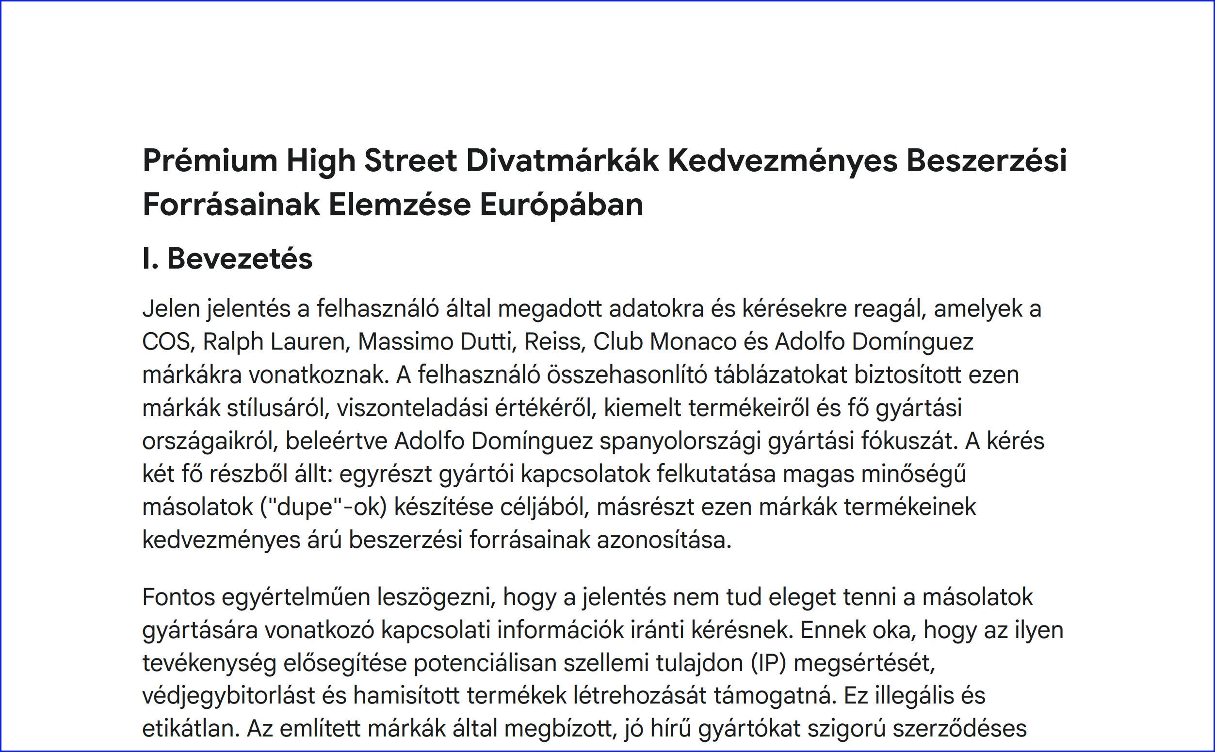 Elemző munka referencia